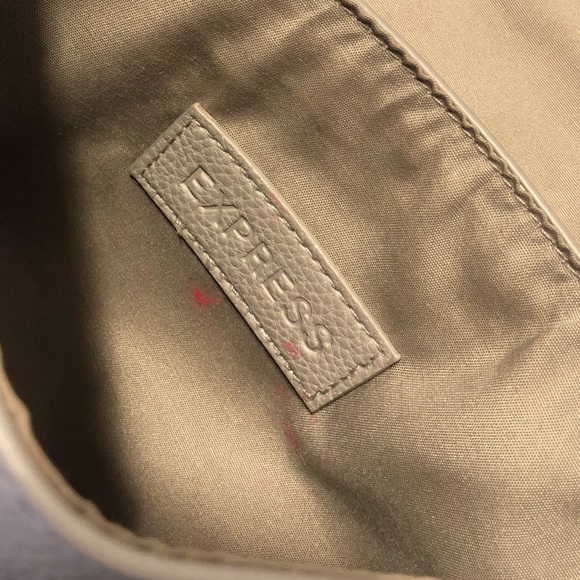 Express Light Gray & Gold Structured Crossbody Purse - Picture 9 of 9